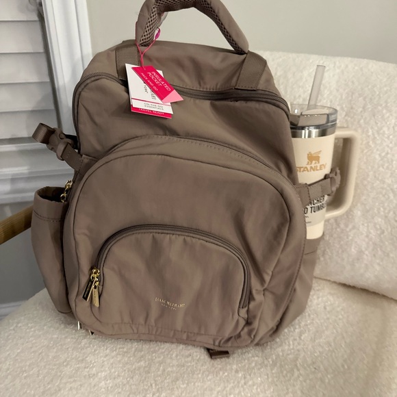 Isaac Mizrahi Handbags - New Isaac Mizrahi backpack tan fits Stanley Tumbler Viral Tiktok Backpack!